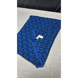 Michael Kors Monogram Knit Scarf in Blue and Black